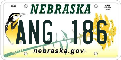 NE license plate ANG186