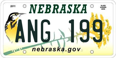 NE license plate ANG199