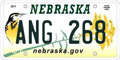 NE license plate ANG268