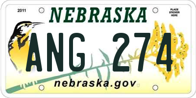 NE license plate ANG274