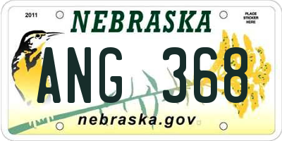 NE license plate ANG368