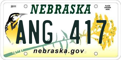 NE license plate ANG417