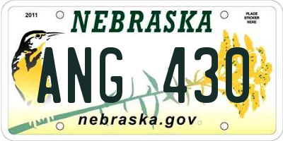 NE license plate ANG430