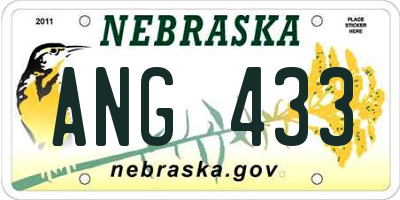 NE license plate ANG433