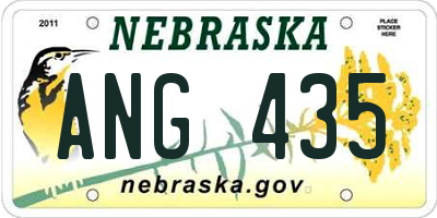 NE license plate ANG435