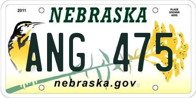 NE license plate ANG475