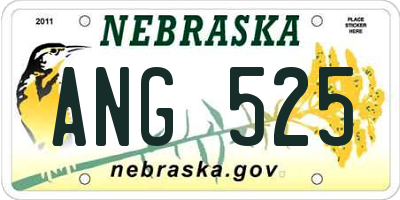 NE license plate ANG525
