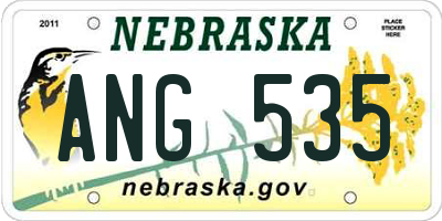 NE license plate ANG535