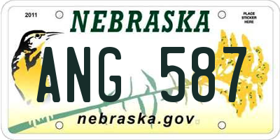NE license plate ANG587