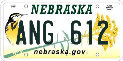 NE license plate ANG612