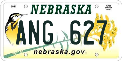 NE license plate ANG627