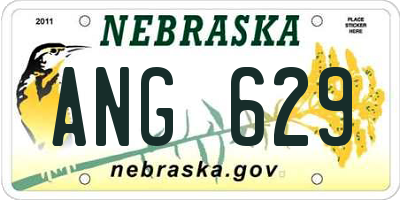 NE license plate ANG629