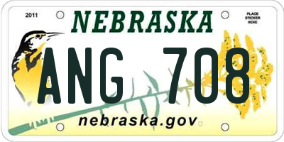NE license plate ANG708