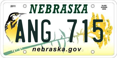 NE license plate ANG715