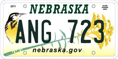 NE license plate ANG723