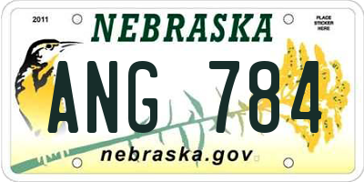 NE license plate ANG784