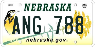NE license plate ANG788