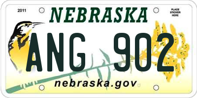 NE license plate ANG902