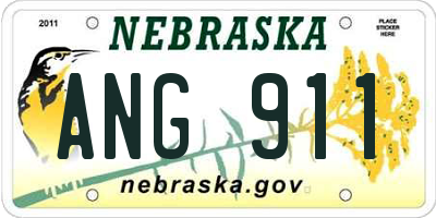 NE license plate ANG911