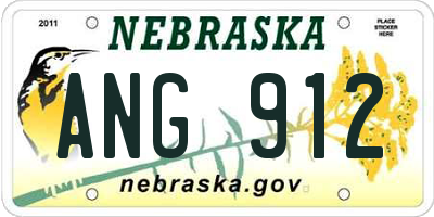 NE license plate ANG912