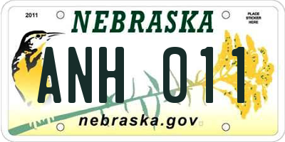 NE license plate ANH011