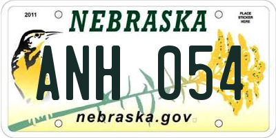 NE license plate ANH054