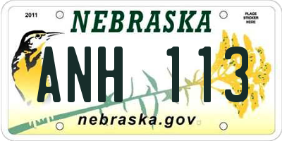 NE license plate ANH113
