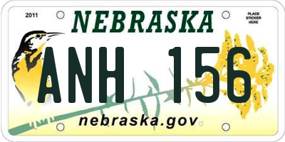 NE license plate ANH156