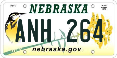 NE license plate ANH264