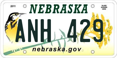 NE license plate ANH429