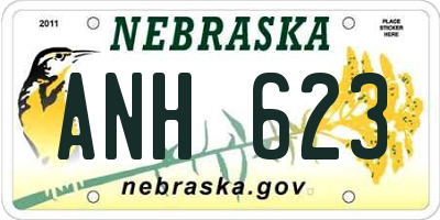 NE license plate ANH623