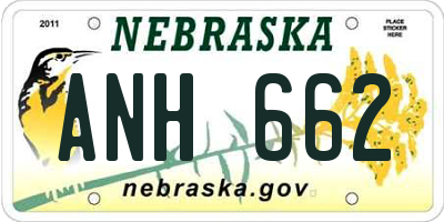 NE license plate ANH662