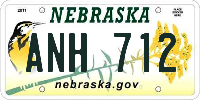 NE license plate ANH712