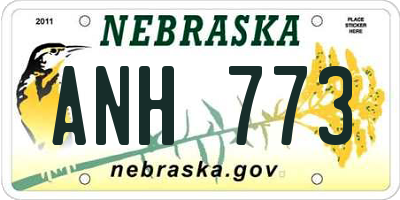 NE license plate ANH773