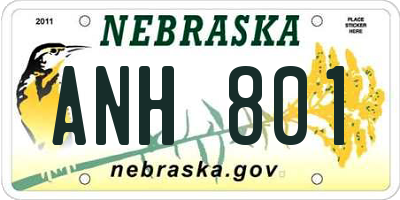 NE license plate ANH801