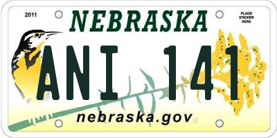 NE license plate ANI141