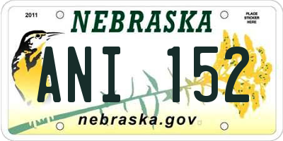 NE license plate ANI152