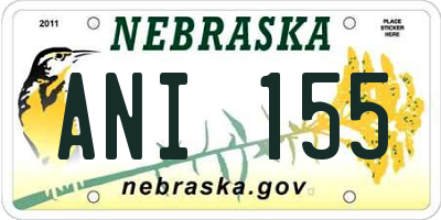 NE license plate ANI155