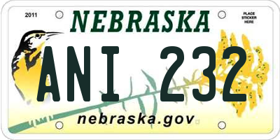 NE license plate ANI232
