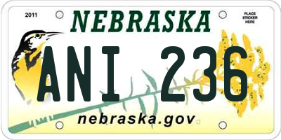 NE license plate ANI236