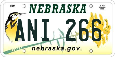 NE license plate ANI266