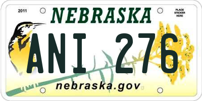NE license plate ANI276