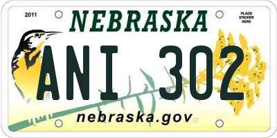 NE license plate ANI302