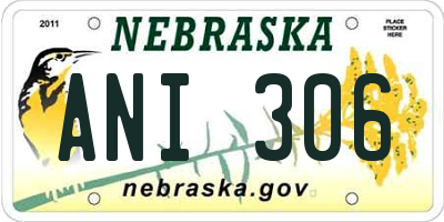 NE license plate ANI306