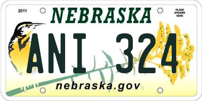 NE license plate ANI324