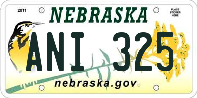 NE license plate ANI325