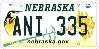 NE license plate ANI335