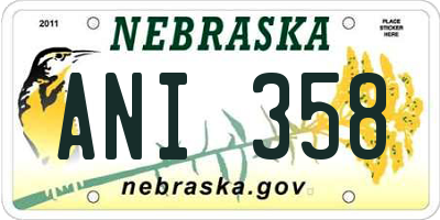 NE license plate ANI358