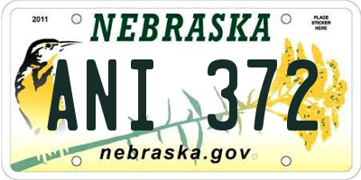 NE license plate ANI372