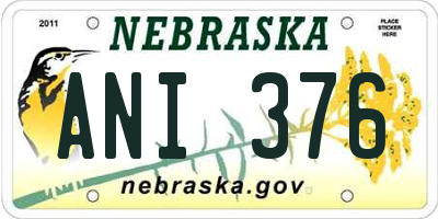 NE license plate ANI376